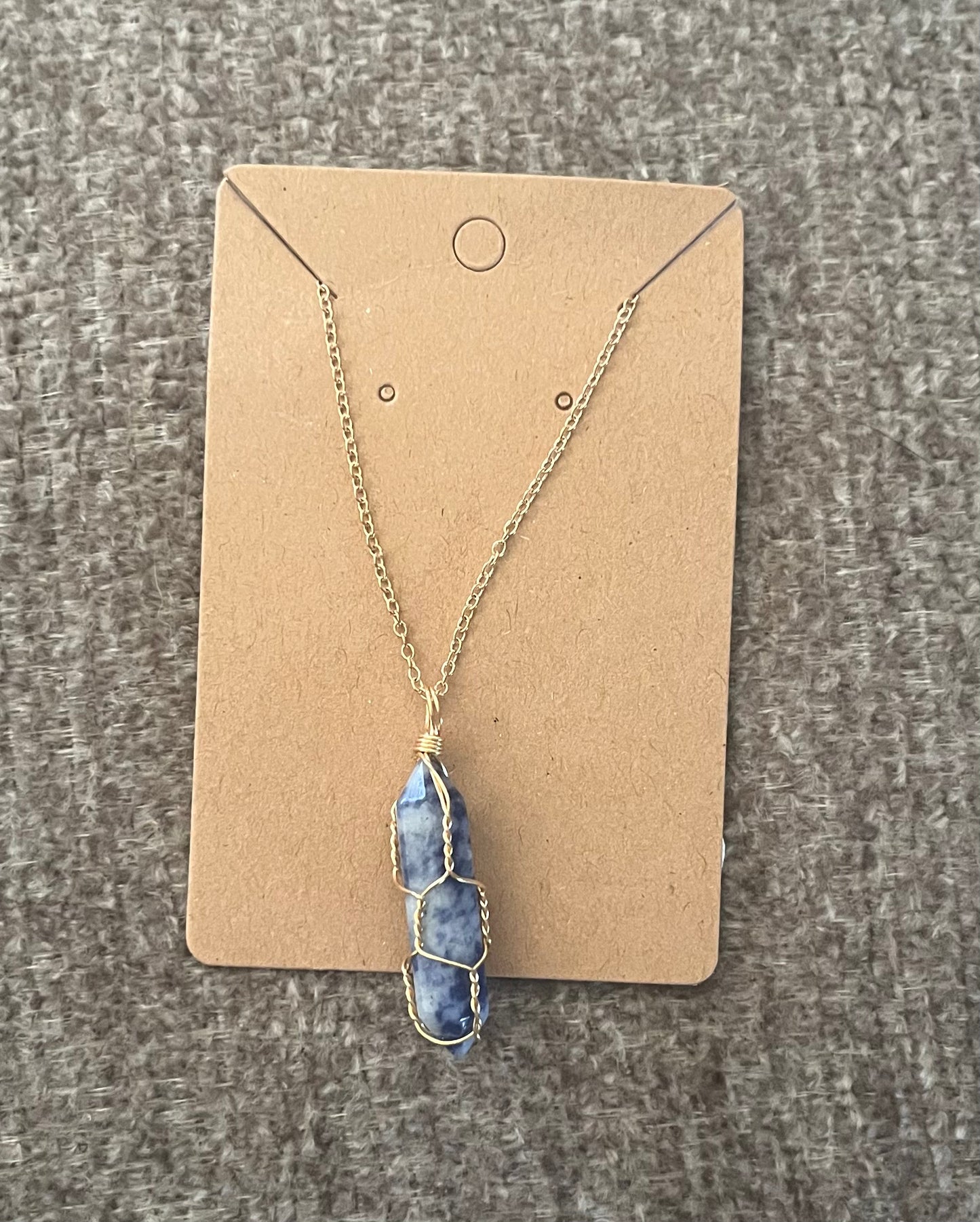 Sodalite Copperwire Pendant and Chain
