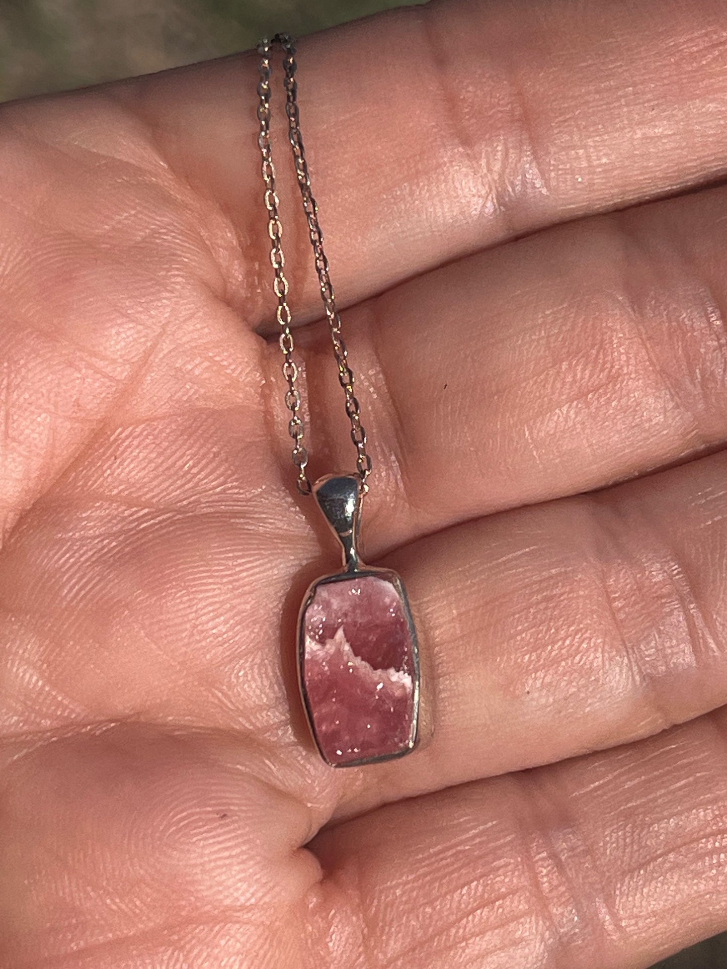 Raw Rhodochrosite Necklace