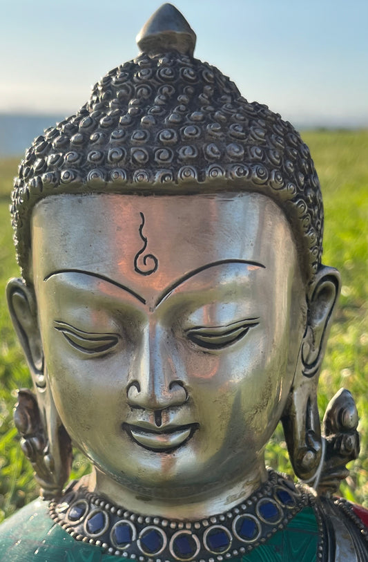 Buddha Silver Brass Statue