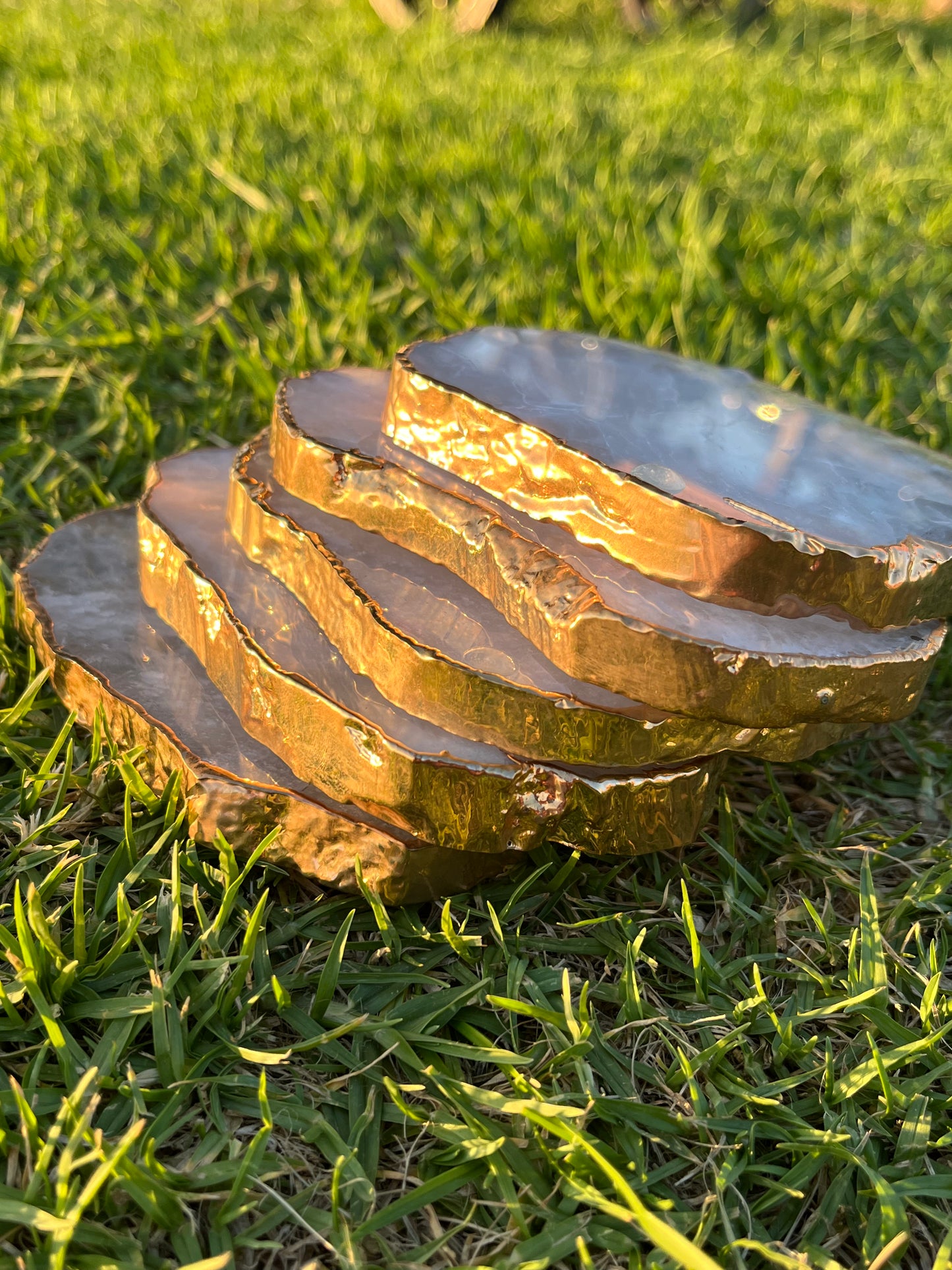 Gold Plated Quartz Coasters