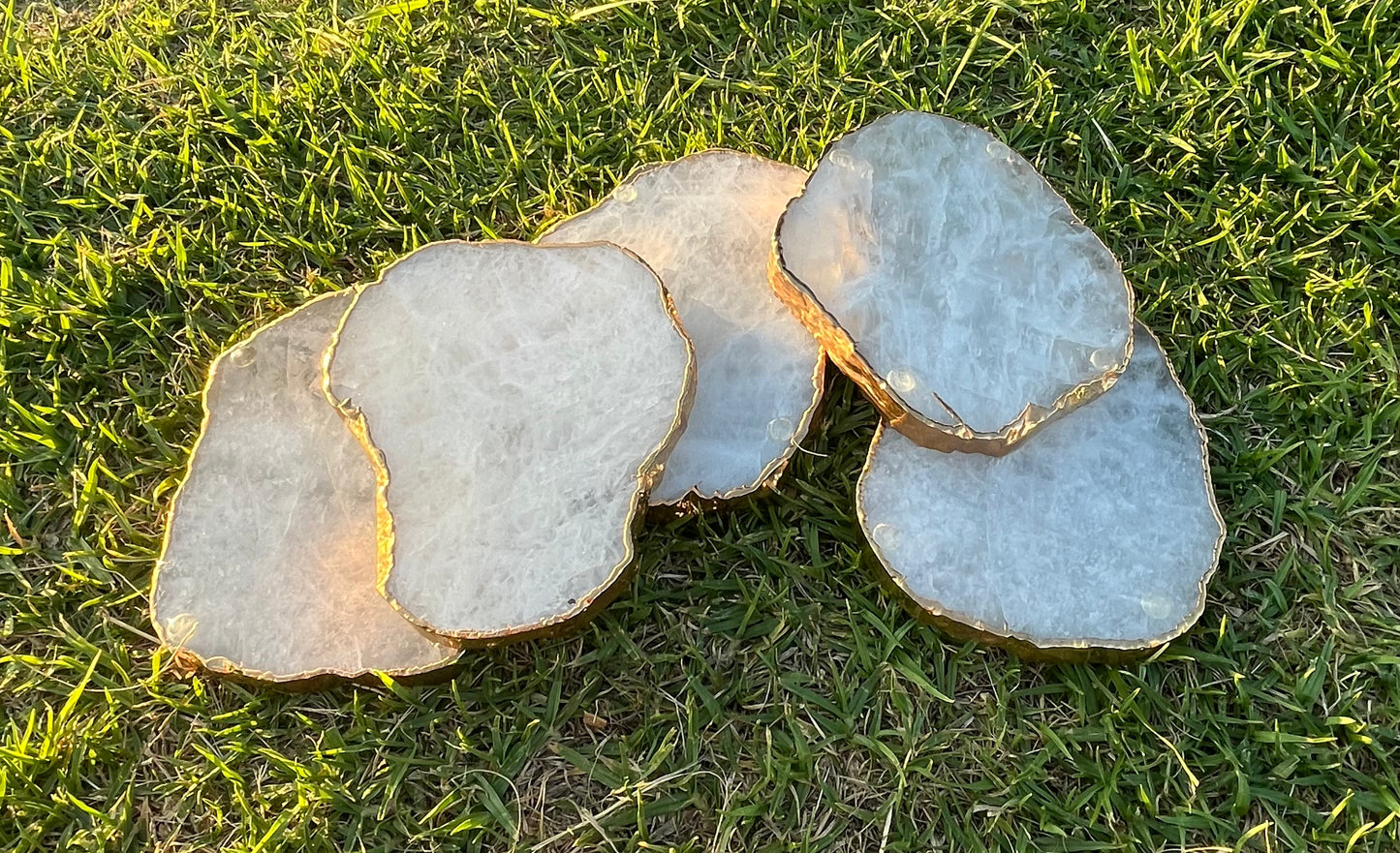 Gold Plated Quartz Coasters