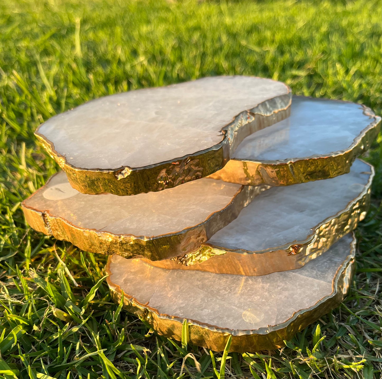 Gold Plated Quartz Coasters