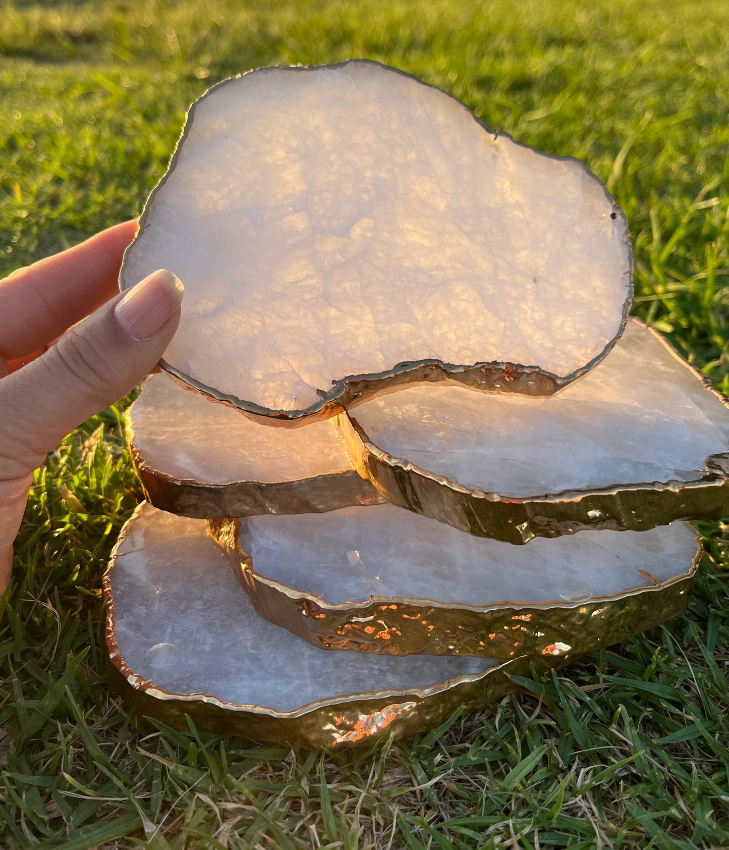 Gold Plated Quartz Coasters