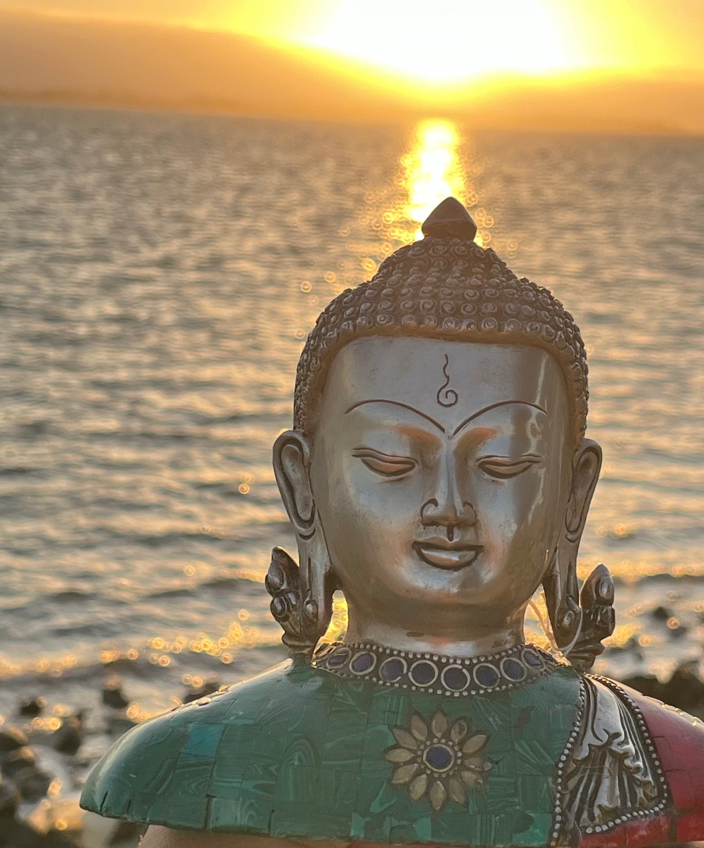 Buddha Silver Brass Statue