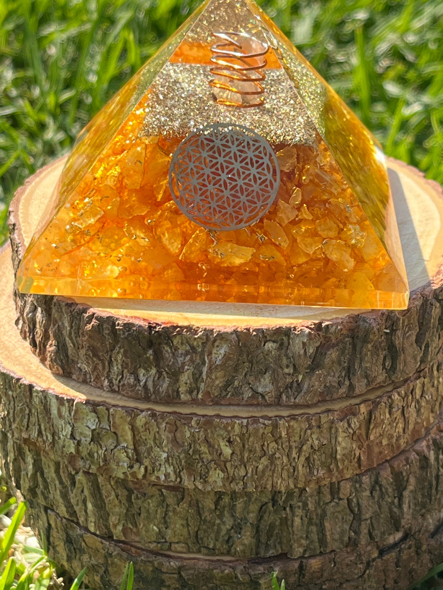 Orgone Pyramid Nubian Citrine & Enhanced Yellow Quartz