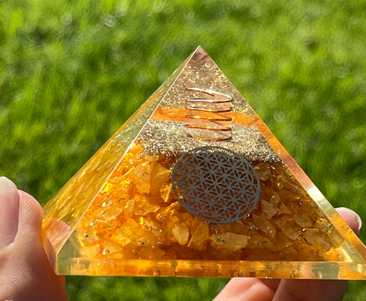 Orgone Pyramid Nubian Citrine & Enhanced Yellow Quartz