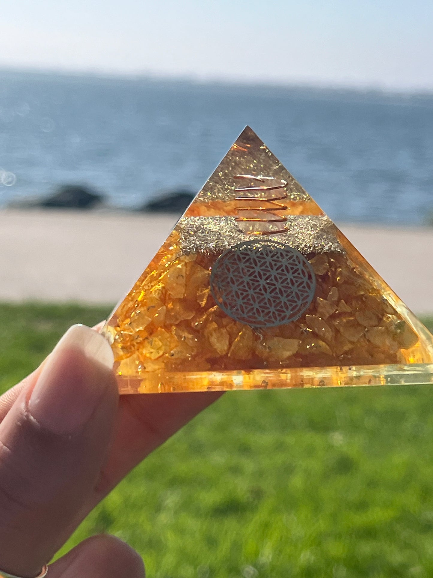 Orgone Pyramid Nubian Citrine & Enhanced Yellow Quartz