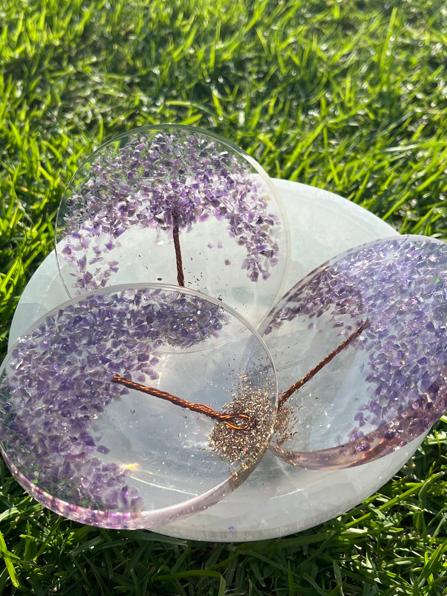 Orgone Amethyst Tree of Life Coaster