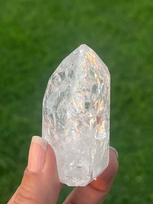 Fire and Ice Crackle Quartz Points