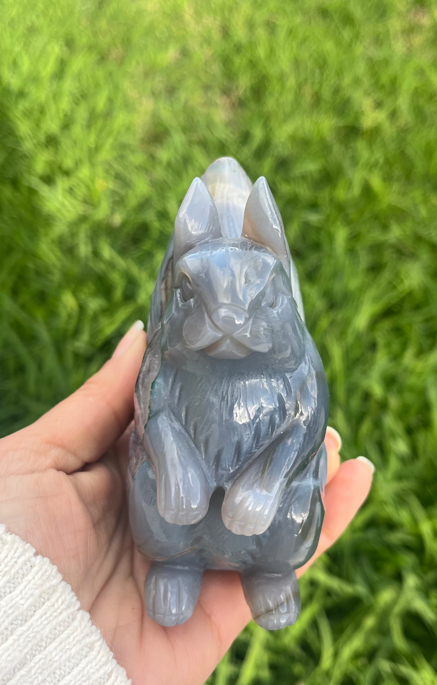 Large Blue and White Agate Squirrel from Brazil