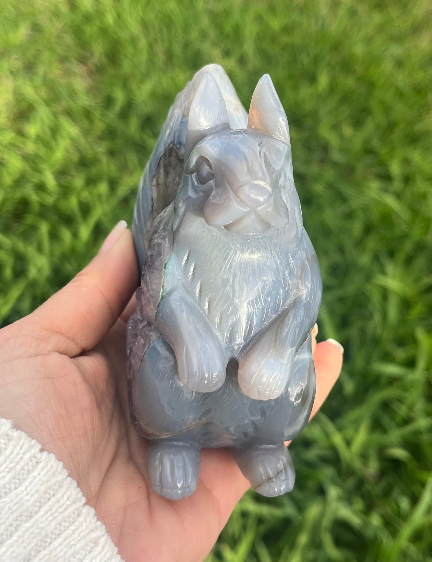 Large Blue and White Agate Squirrel from Brazil