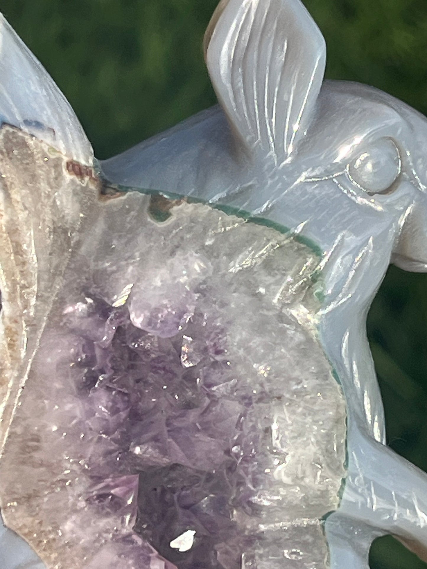 Large Blue and White Agate Squirrel from Brazil