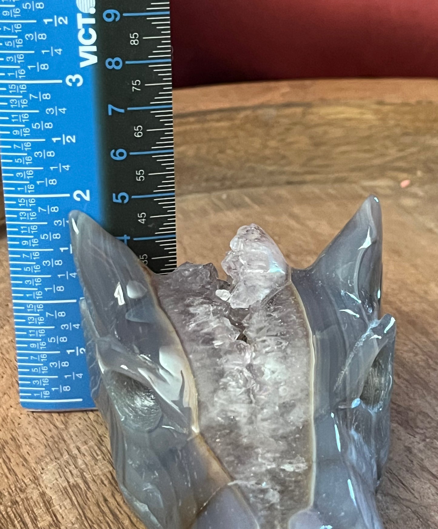 Dragon Head - Amethyst & Agate Carving