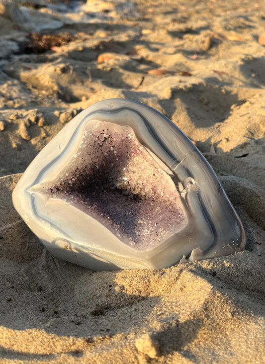 Phenomenal Blue Agate Geode