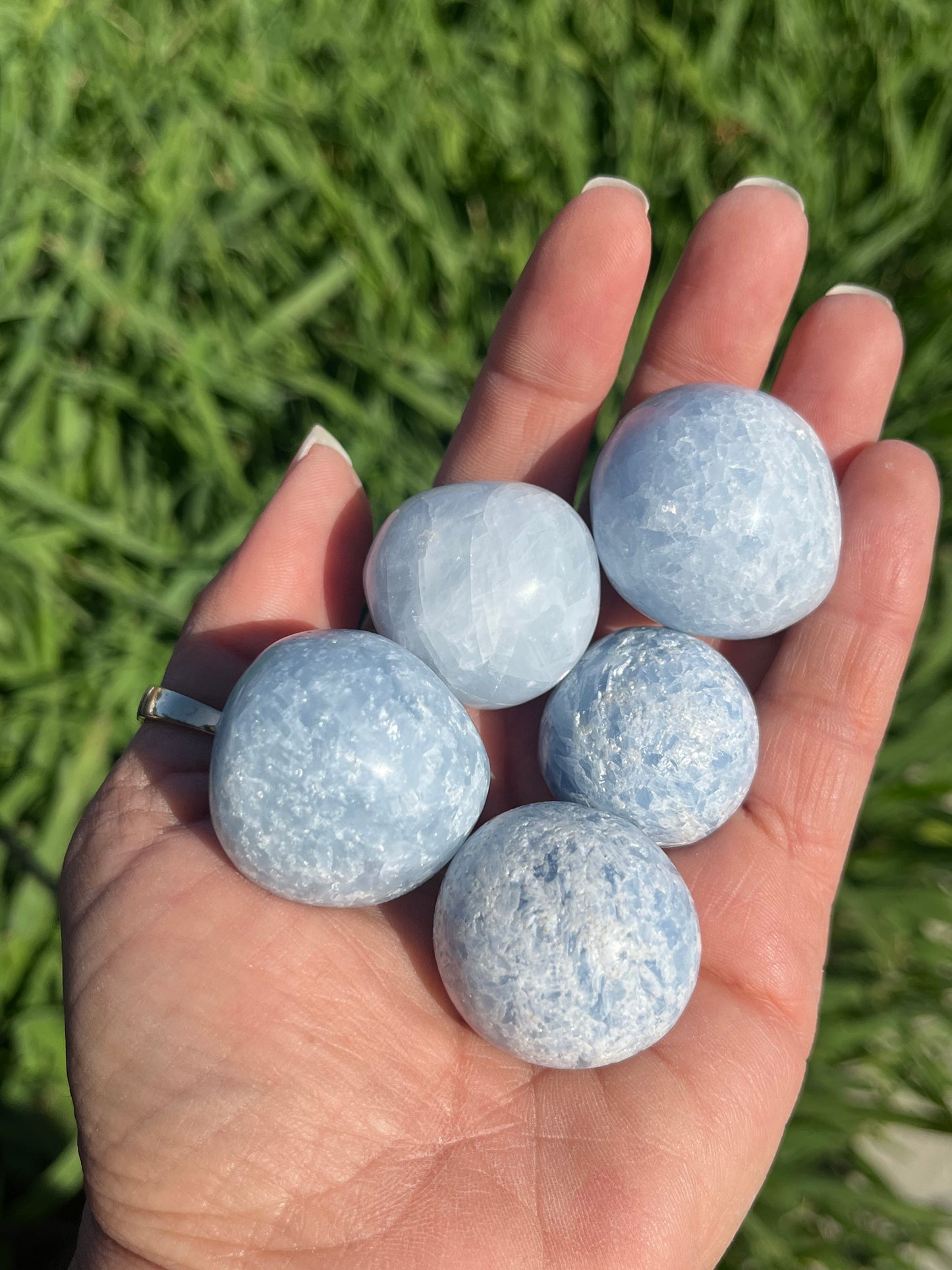 Celestite Tumbled Mini Spheres