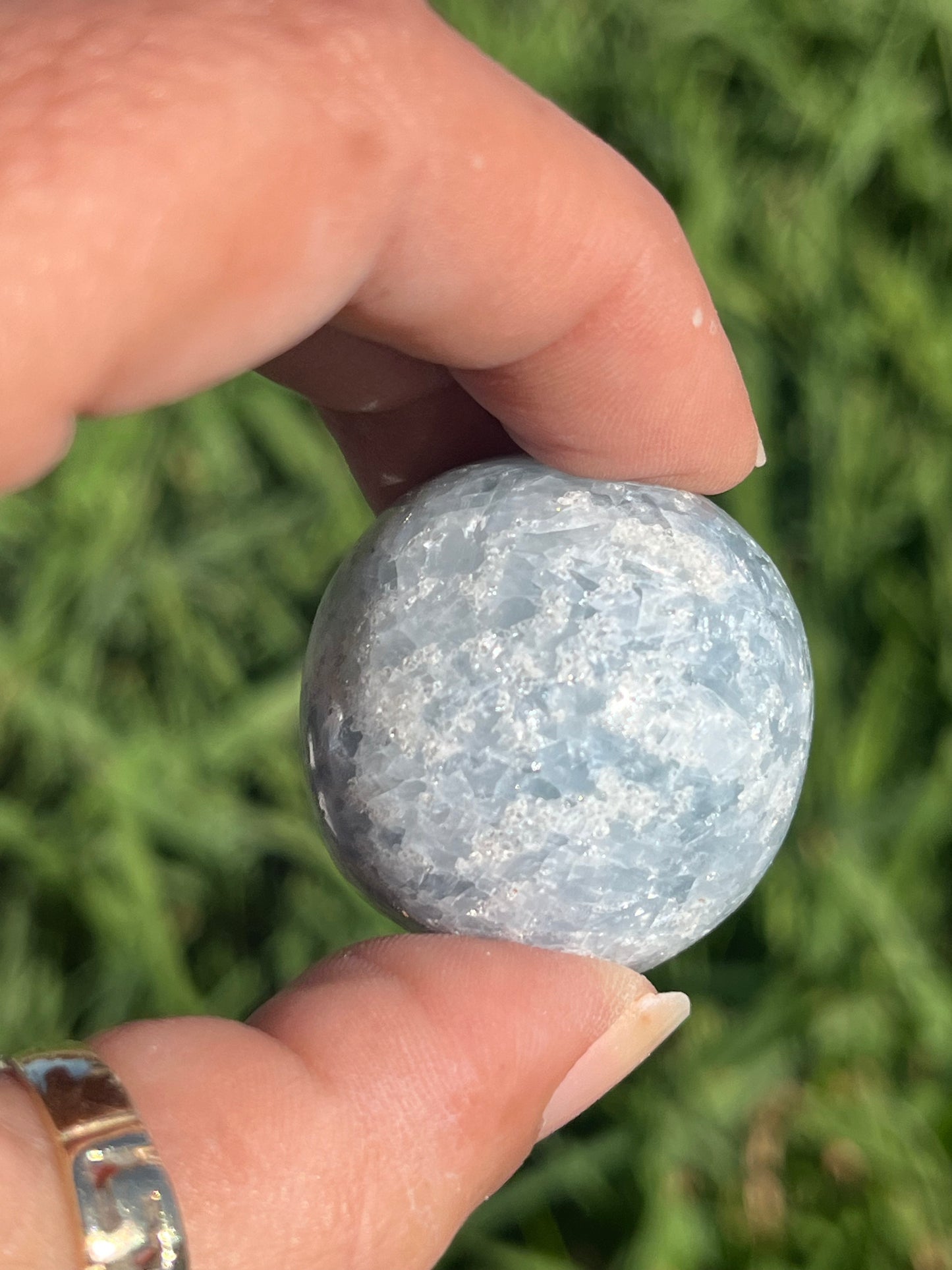 Blue Calcite Tumbled Mini Spheres