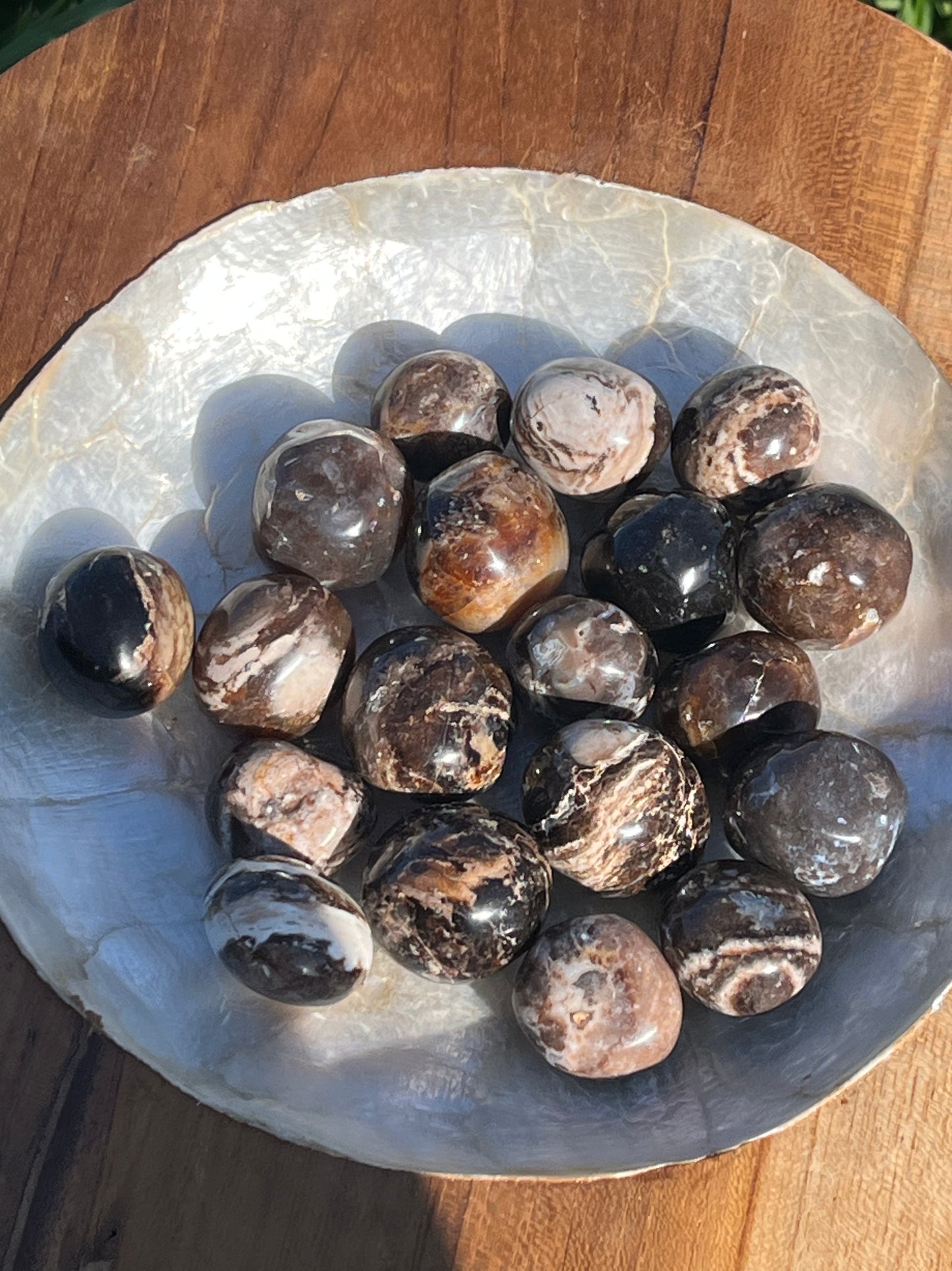 Black Opal Tumbled Mini Spheres