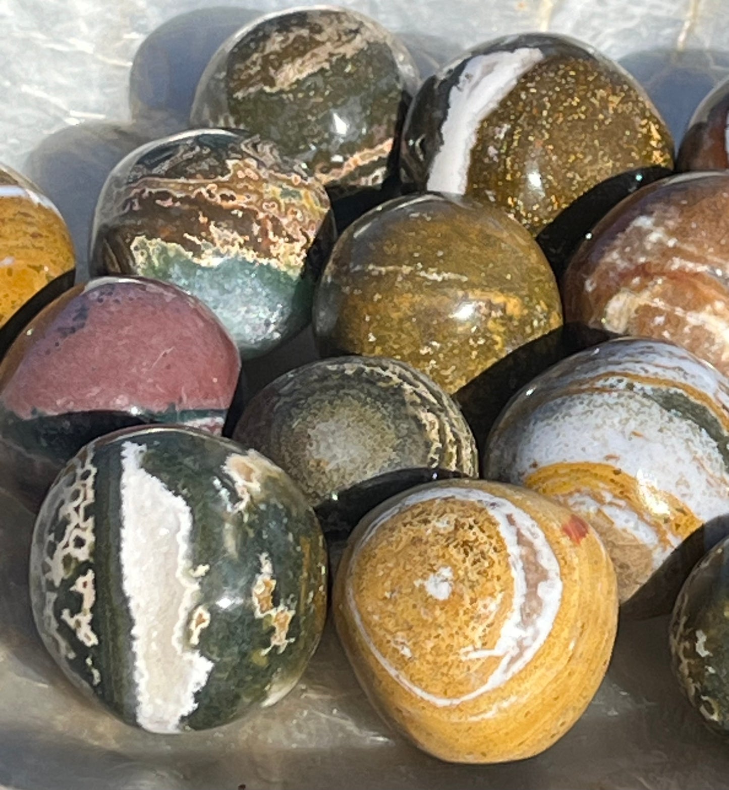 Ocean Jasper Tumbled Mini Spheres