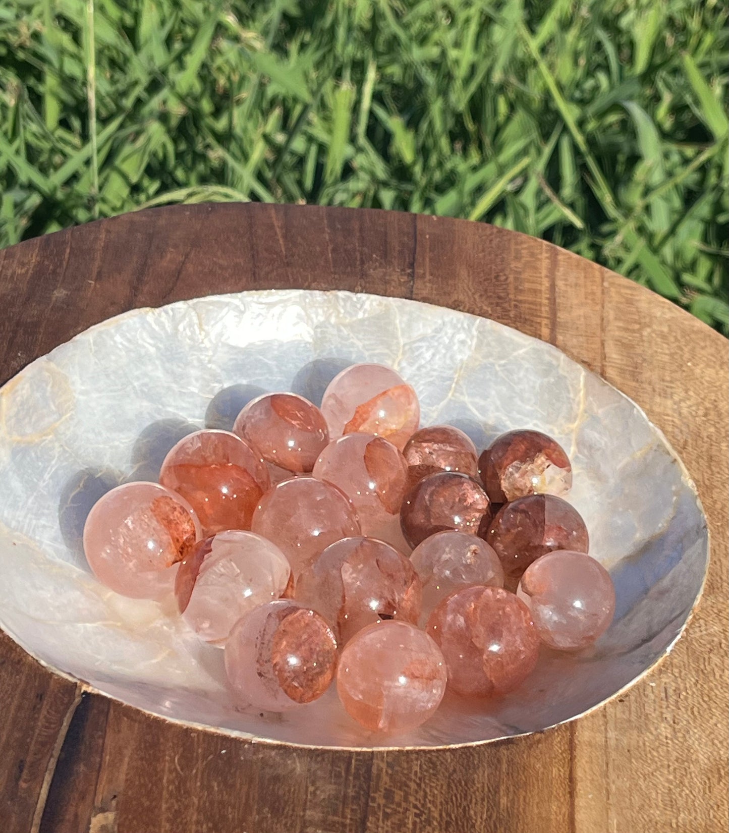 Red Hematoid (aka Fire Quartz) Tumbled Mini Spheres