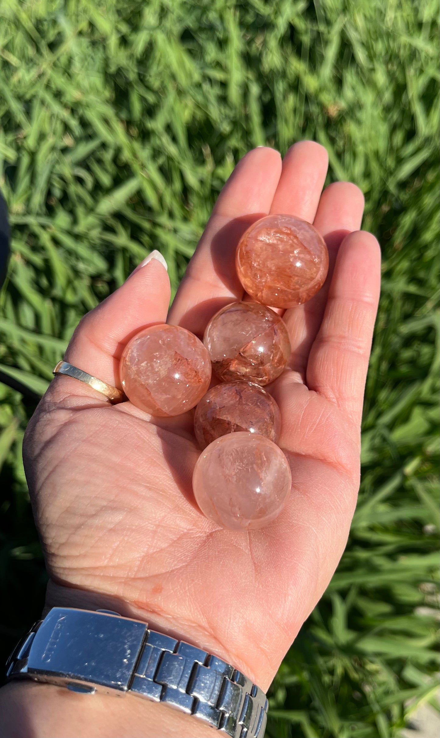 Red Hematoid (aka Fire Quartz) Tumbled Mini Spheres