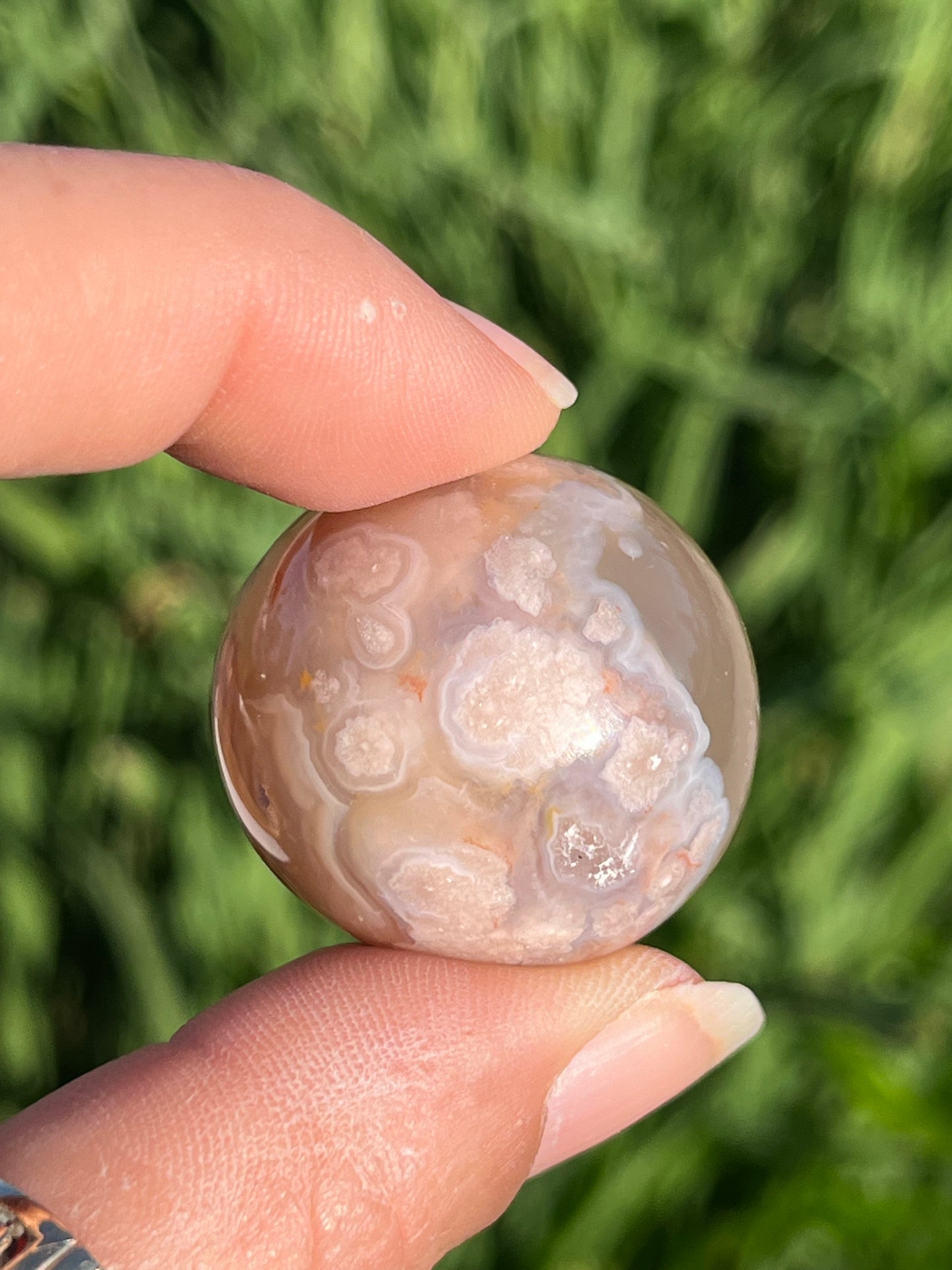 Flower Agate Tumbled Mini Spheres