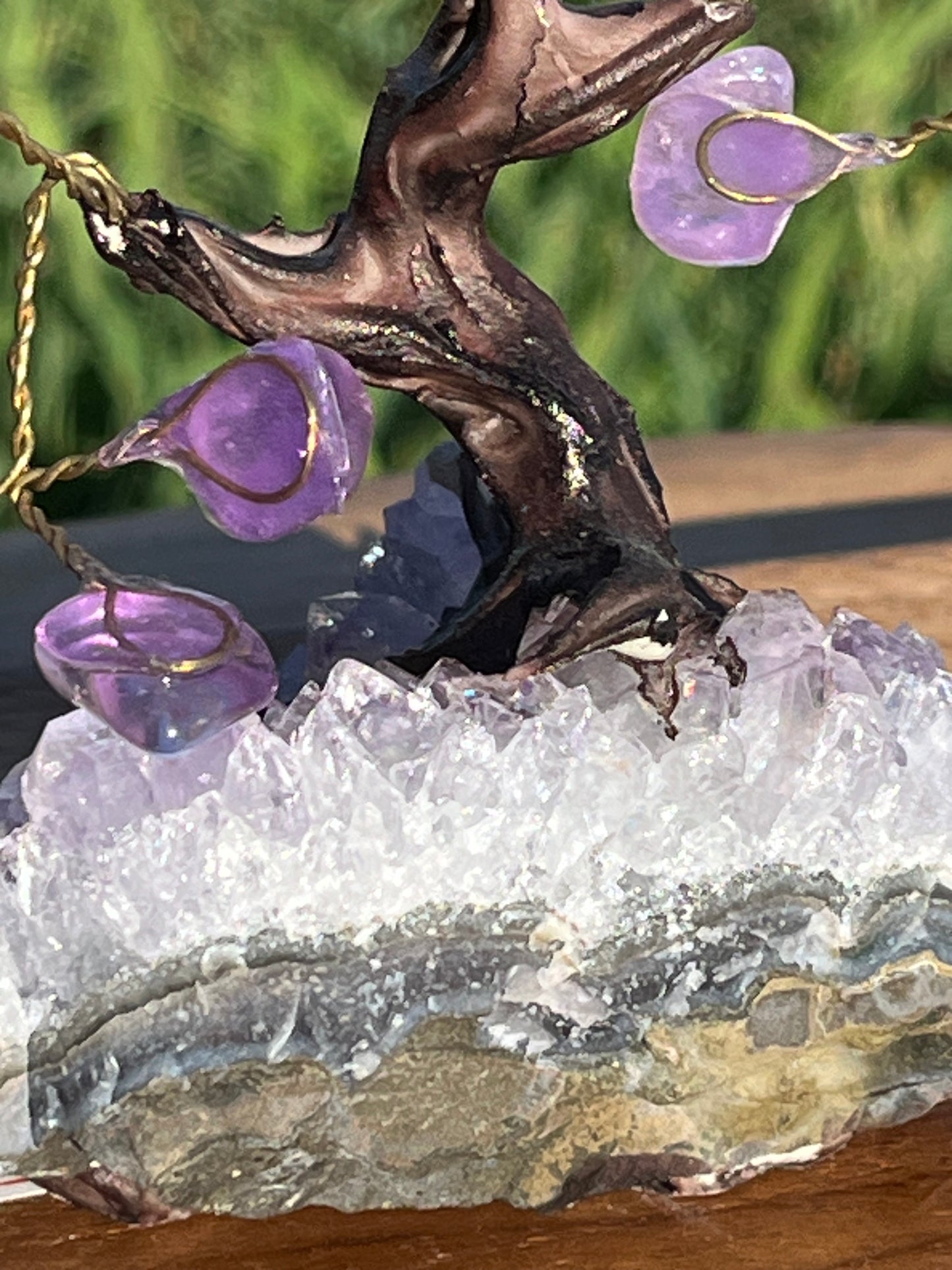 Bonsai Amethyst Trees on Amethyst Base