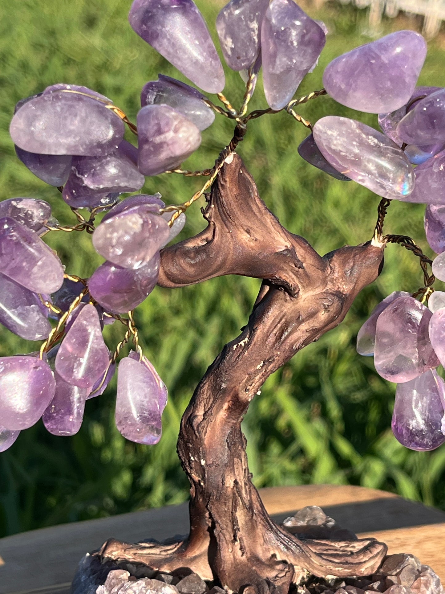 Bonsai Amethyst Trees on Amethyst Base