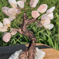 Bonsai Rose Quartz Trees on Amethyst base