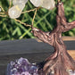 Bonsai Clear Quartz Trees on Amethyst Base