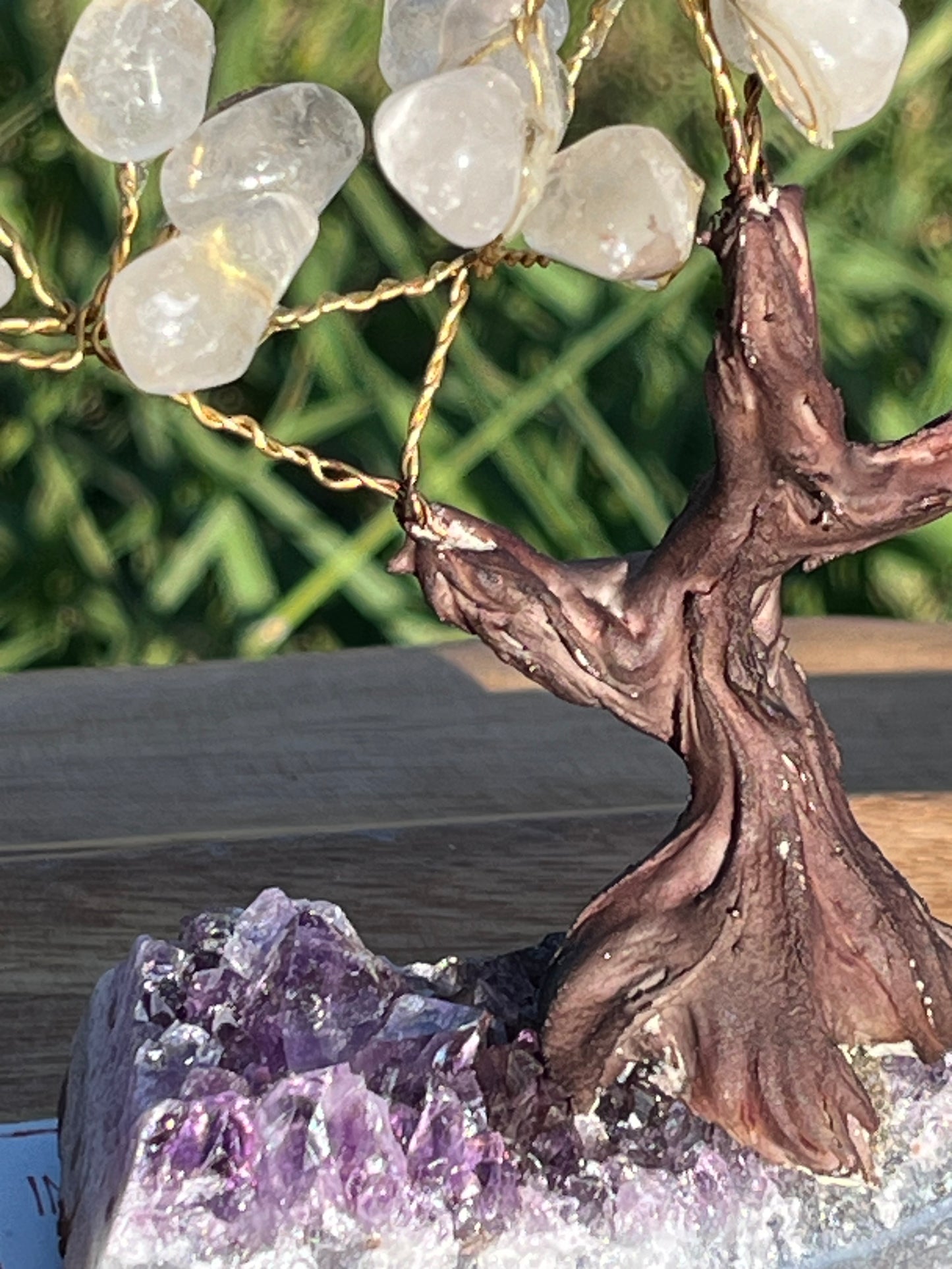 Bonsai Clear Quartz Trees on Amethyst Base