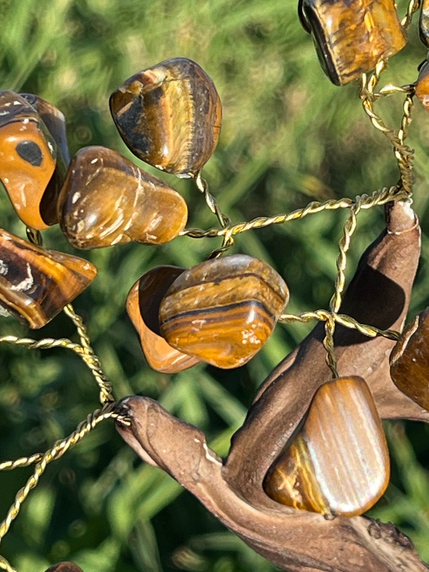 Bonsai Tigers Eye Trees on Amethyst base