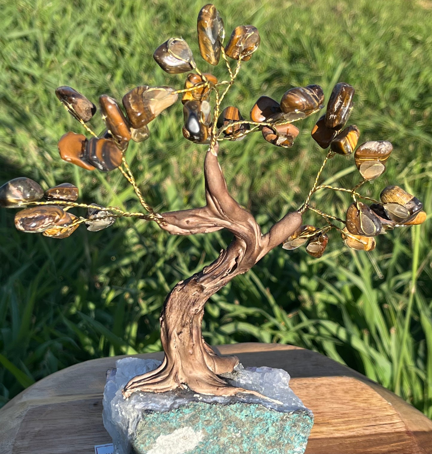 Bonsai Tigers Eye Trees on Amethyst base