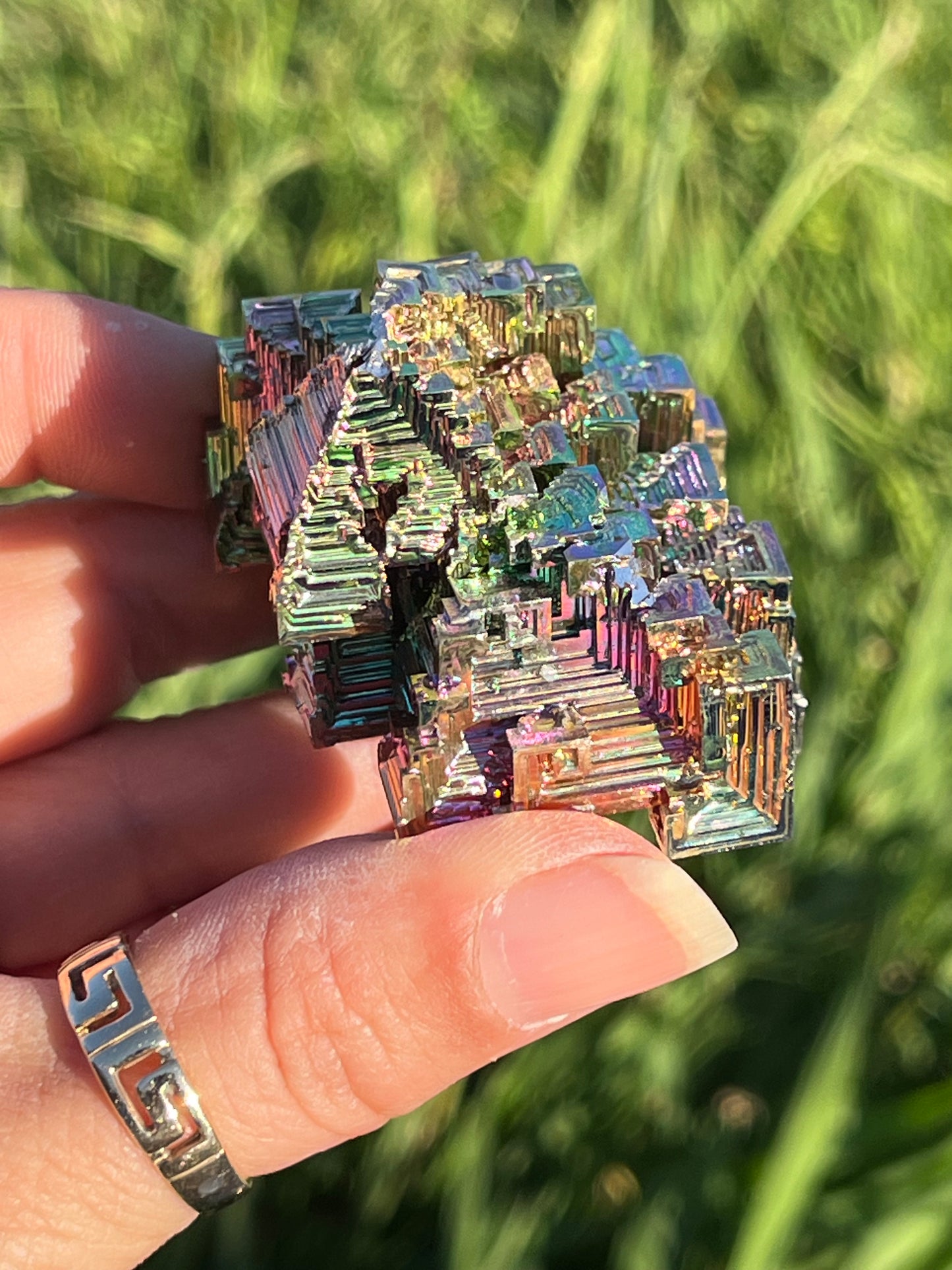 Bismuth Rainbow Titanium Carving