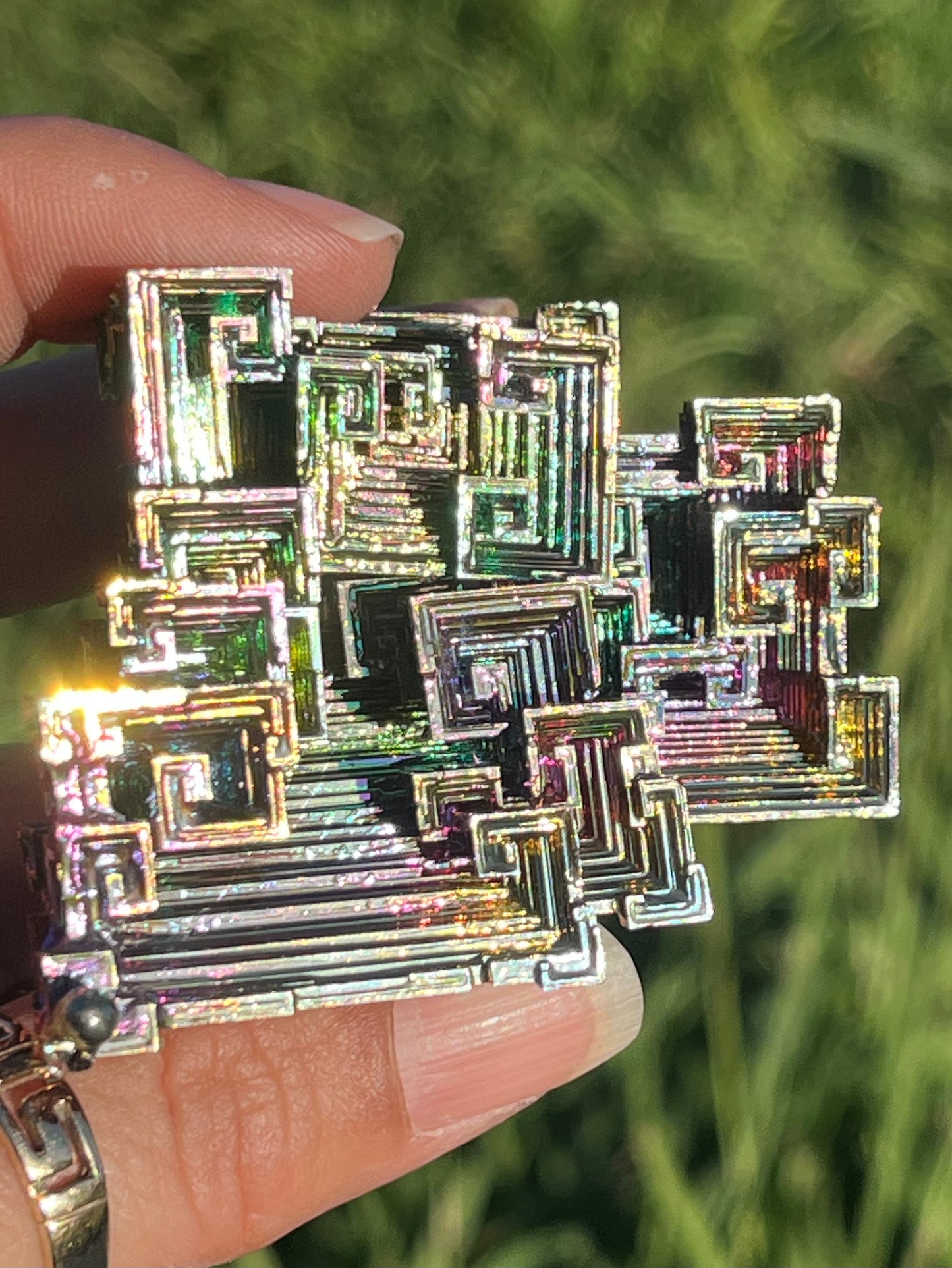 Bismuth Rainbow Titanium Carving