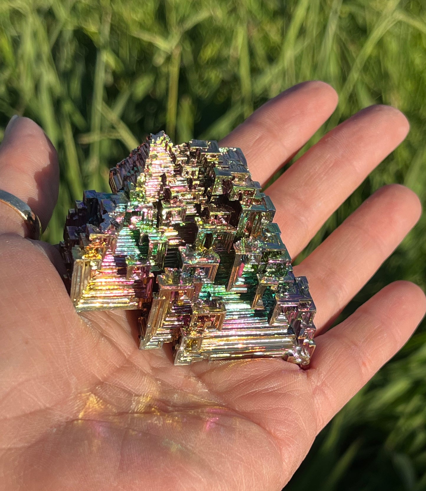 Bismuth Rainbow Titanium Carving