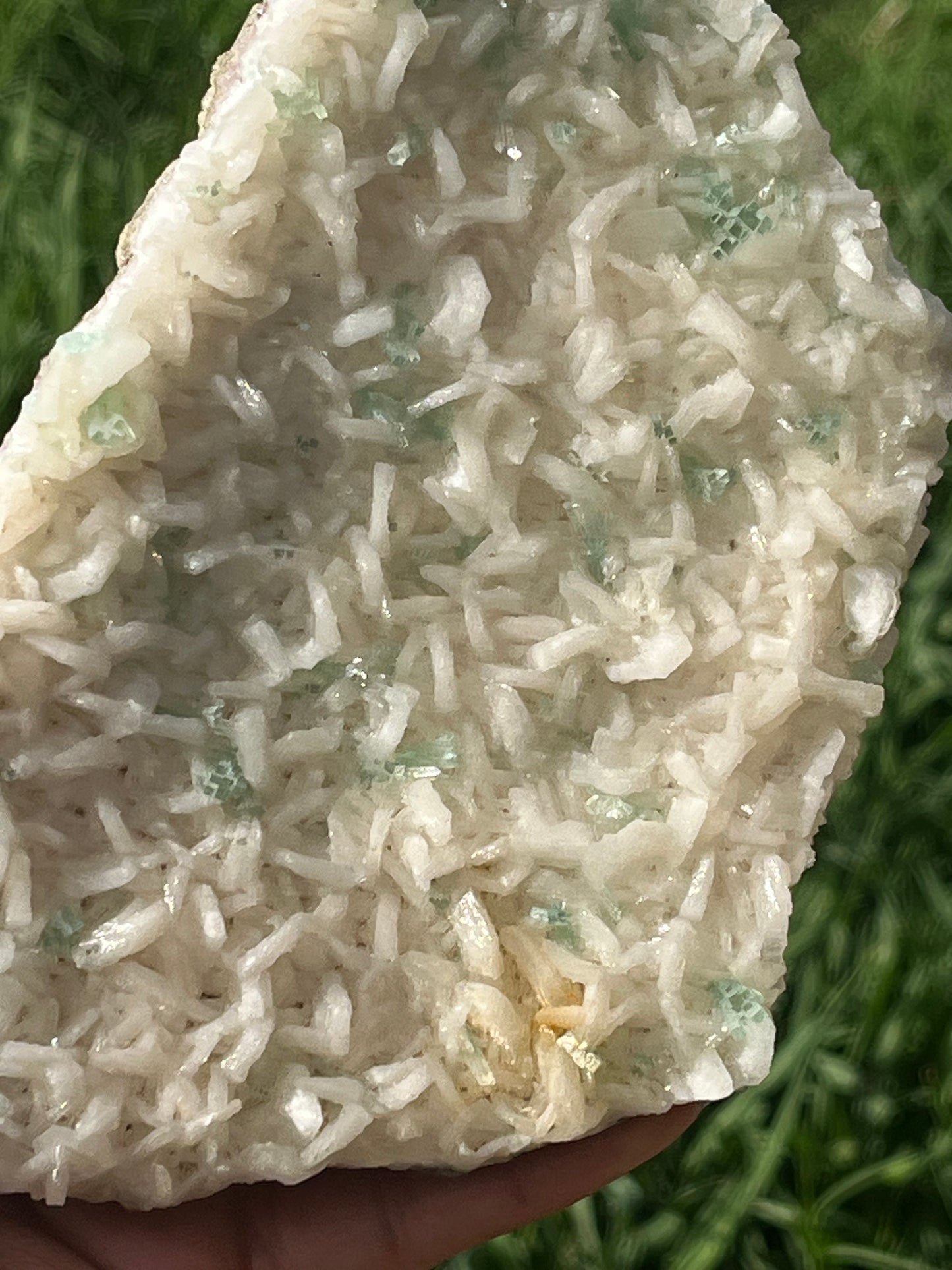 Green Apophyllite on Stilbite