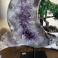 XXL Amethyst and Quartz Moon on Stand