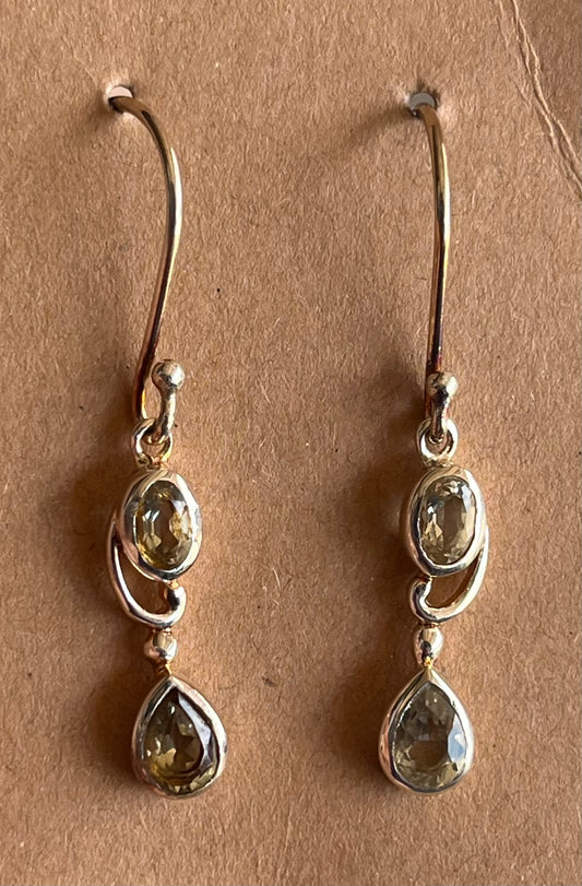 Green Amethyst Dangling Earrings