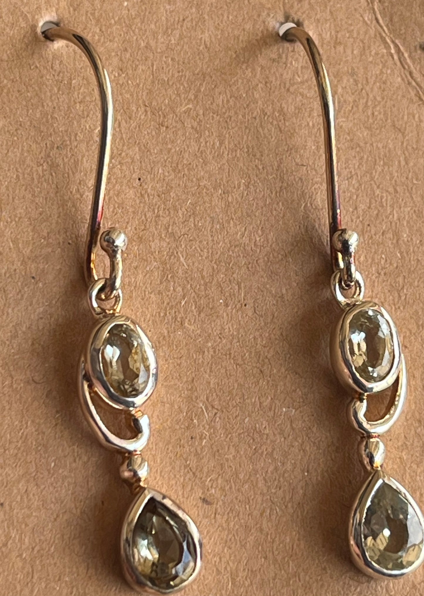 Green Amethyst Dangling Earrings