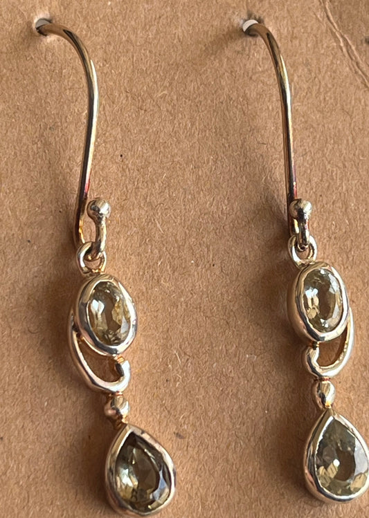 Green Amethyst Dangling Earrings