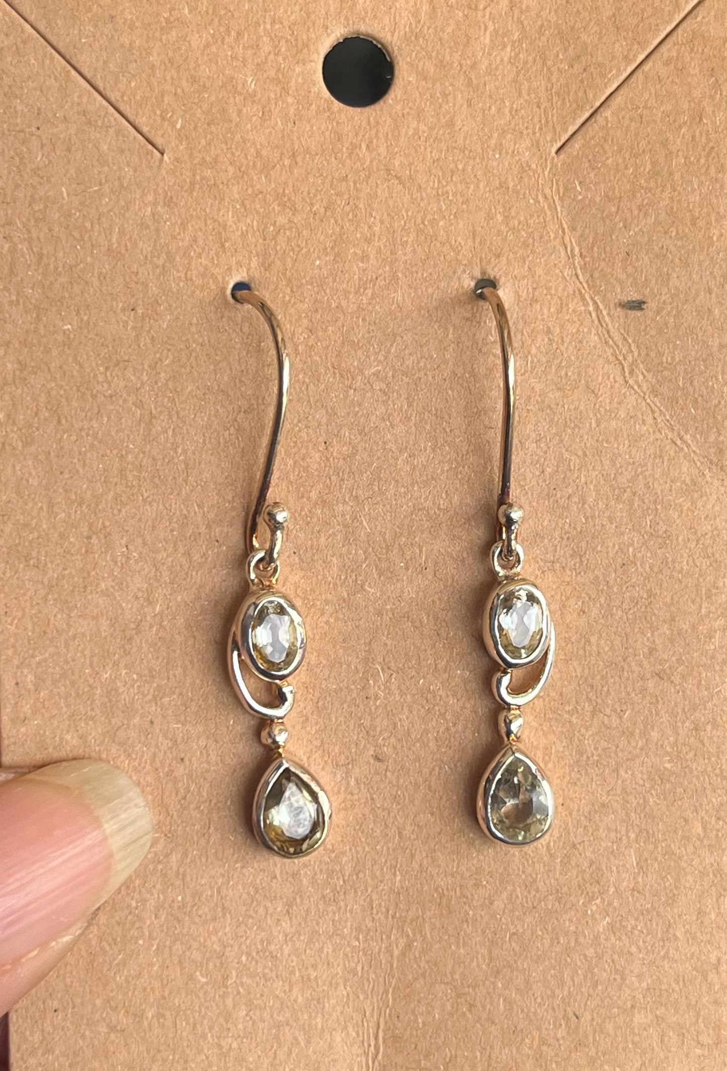 Green Amethyst Dangling Earrings