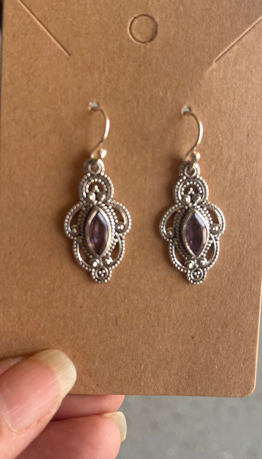 Amethyst Faceted Dangling Earrings