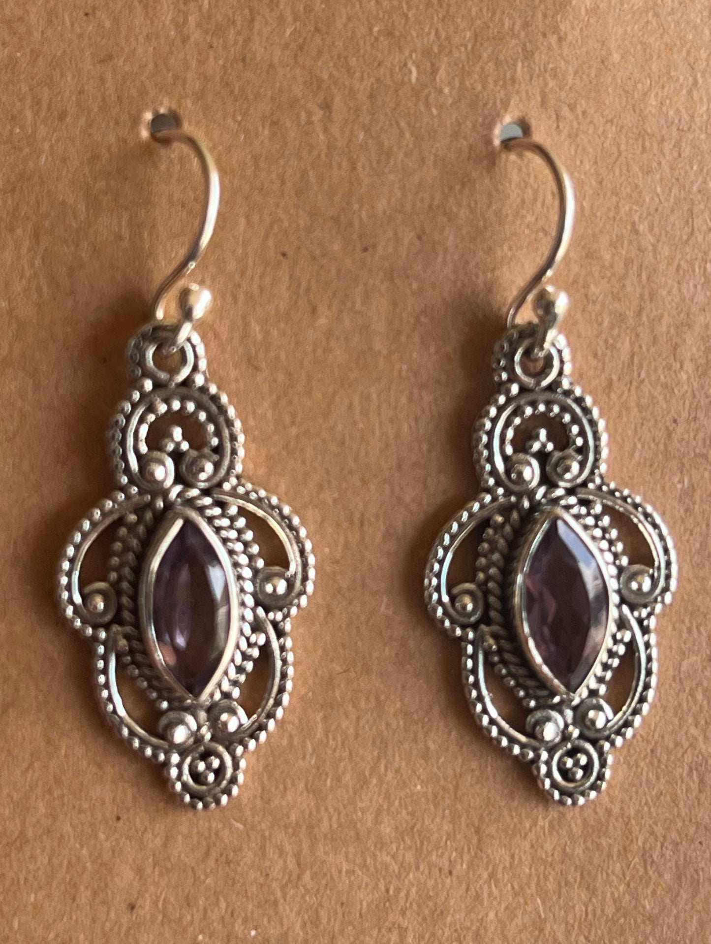 Amethyst Faceted Dangling Earrings