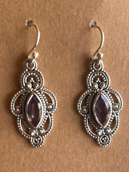 Amethyst Faceted Dangling Earrings