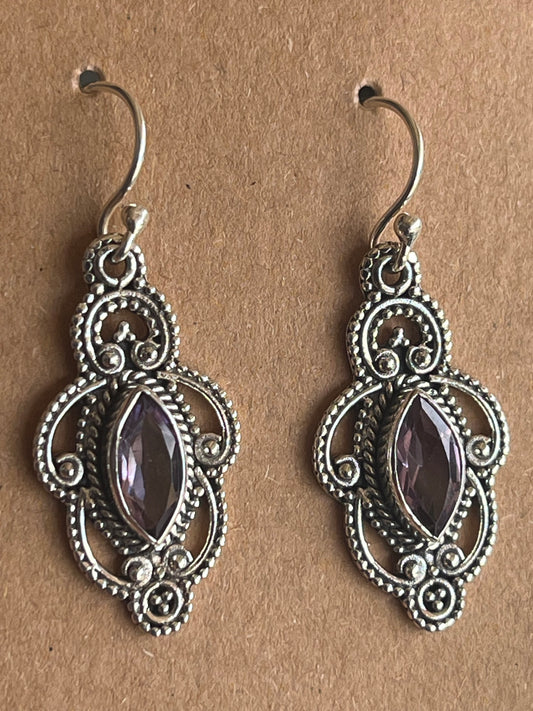 Amethyst Faceted Dangling Earrings