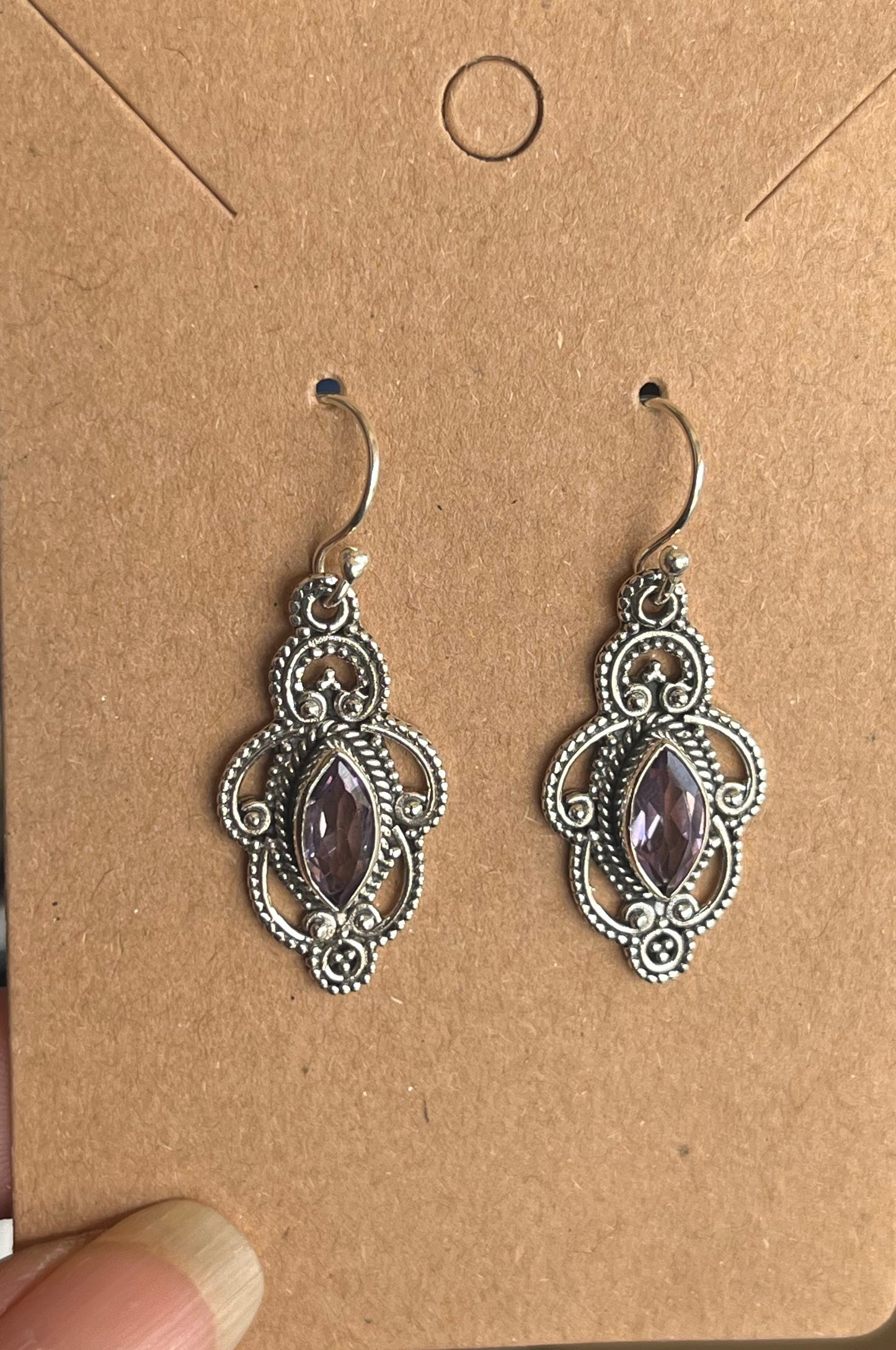 Amethyst Faceted Dangling Earrings