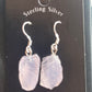 Rough Rose Quartz Dangling Earrings