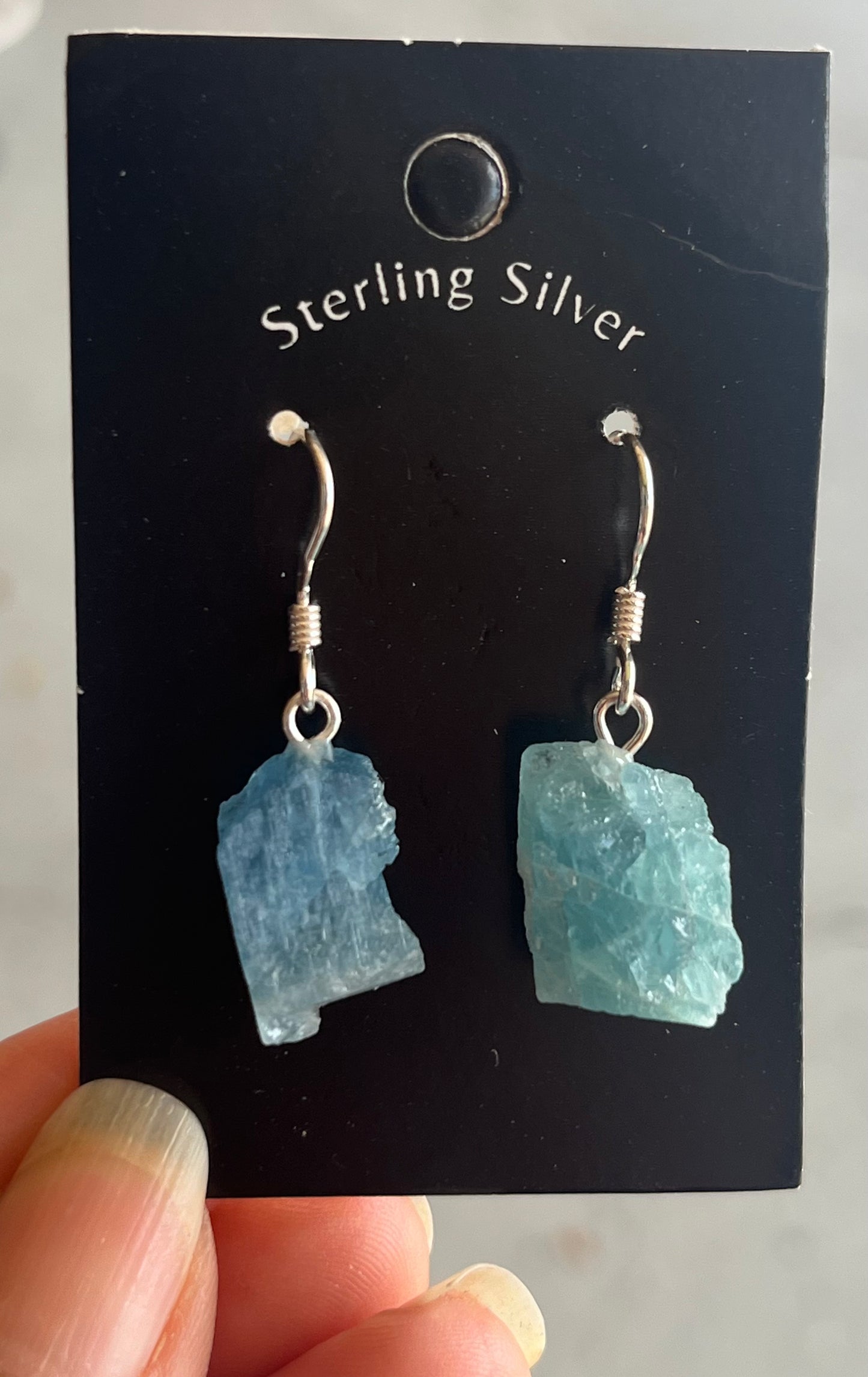 Rough Aquamarine Dangling Earrings