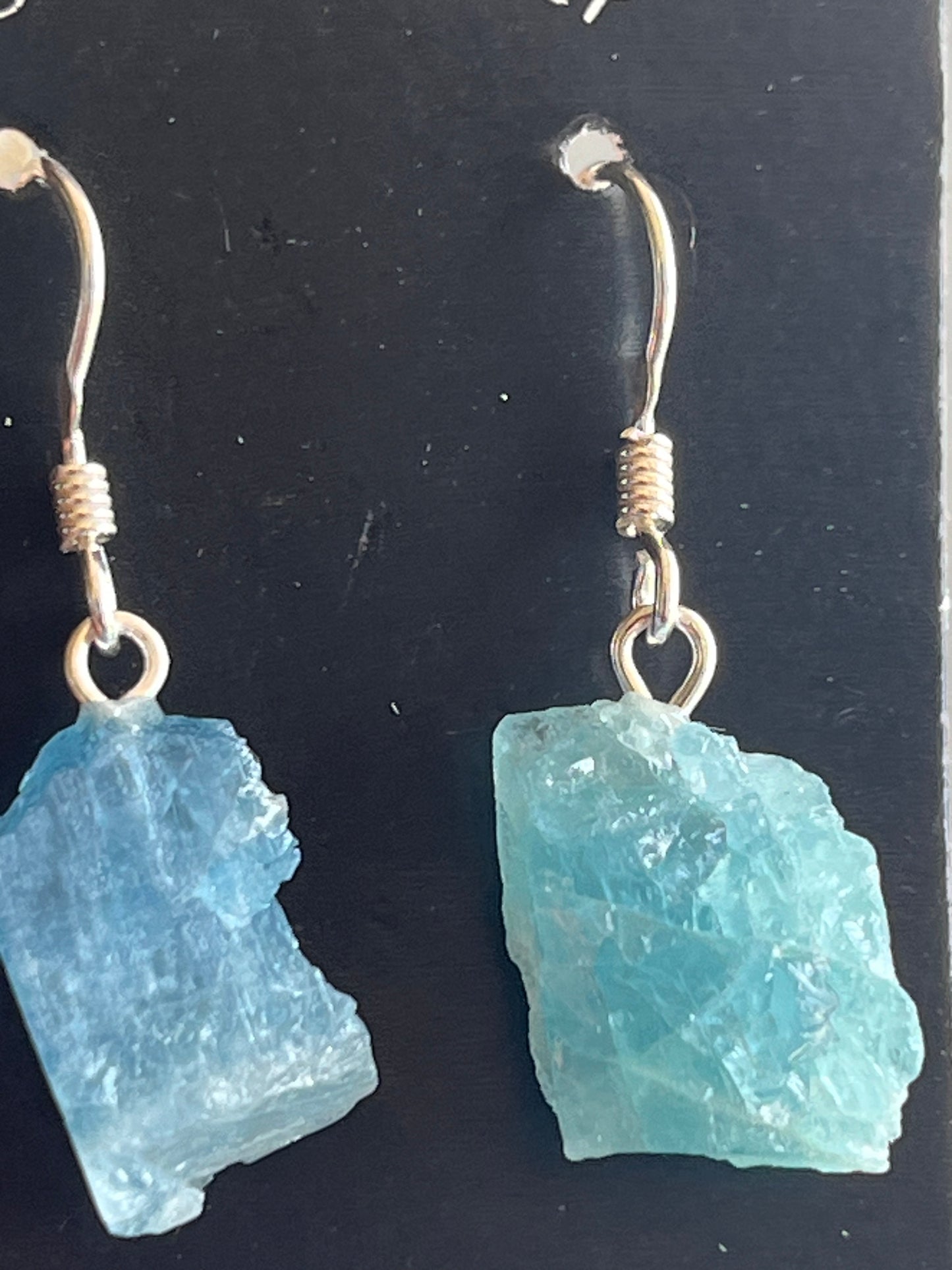 Rough Aquamarine Dangling Earrings