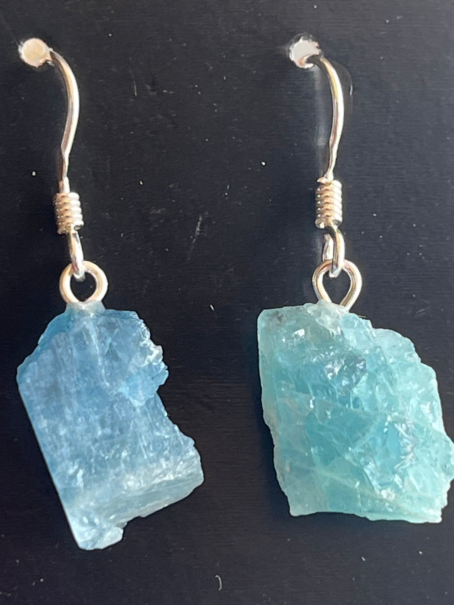 Rough Aquamarine Dangling Earrings